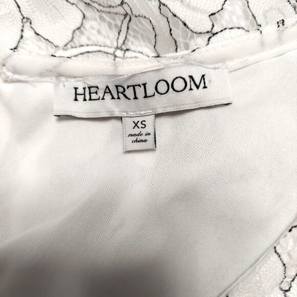 Heartloom Womens White Floral Lace Ruffle Short Sleeve Top - Picture 6 of 8